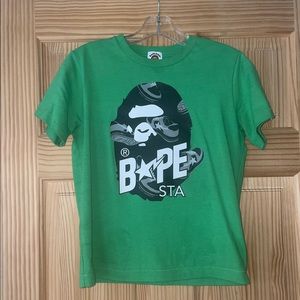 Authentic Kids Bape STA Shirt Green Size 140